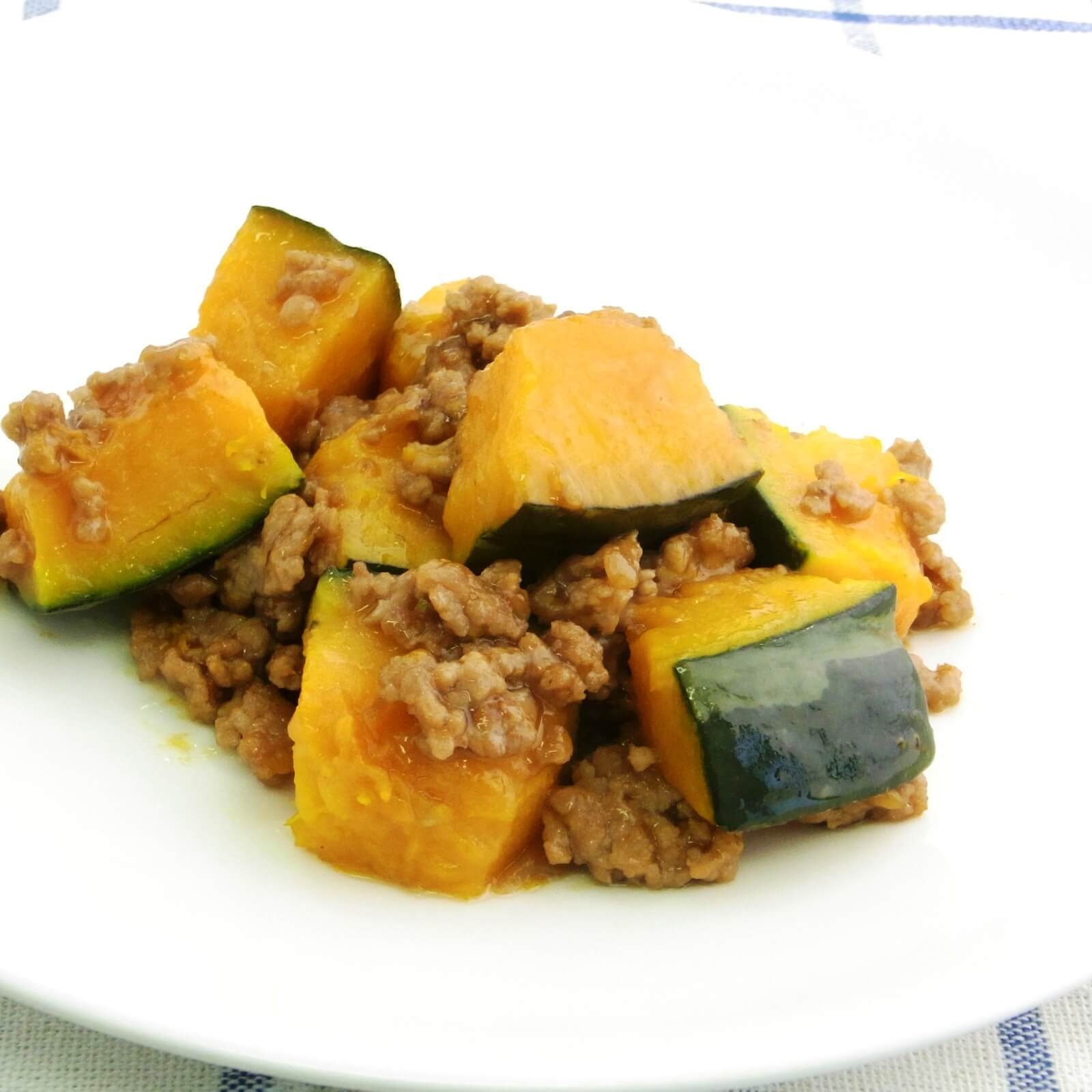 かぼちゃとひき肉のオイスターソース炒め かぼちゃとひき肉のオイスターソース炒め