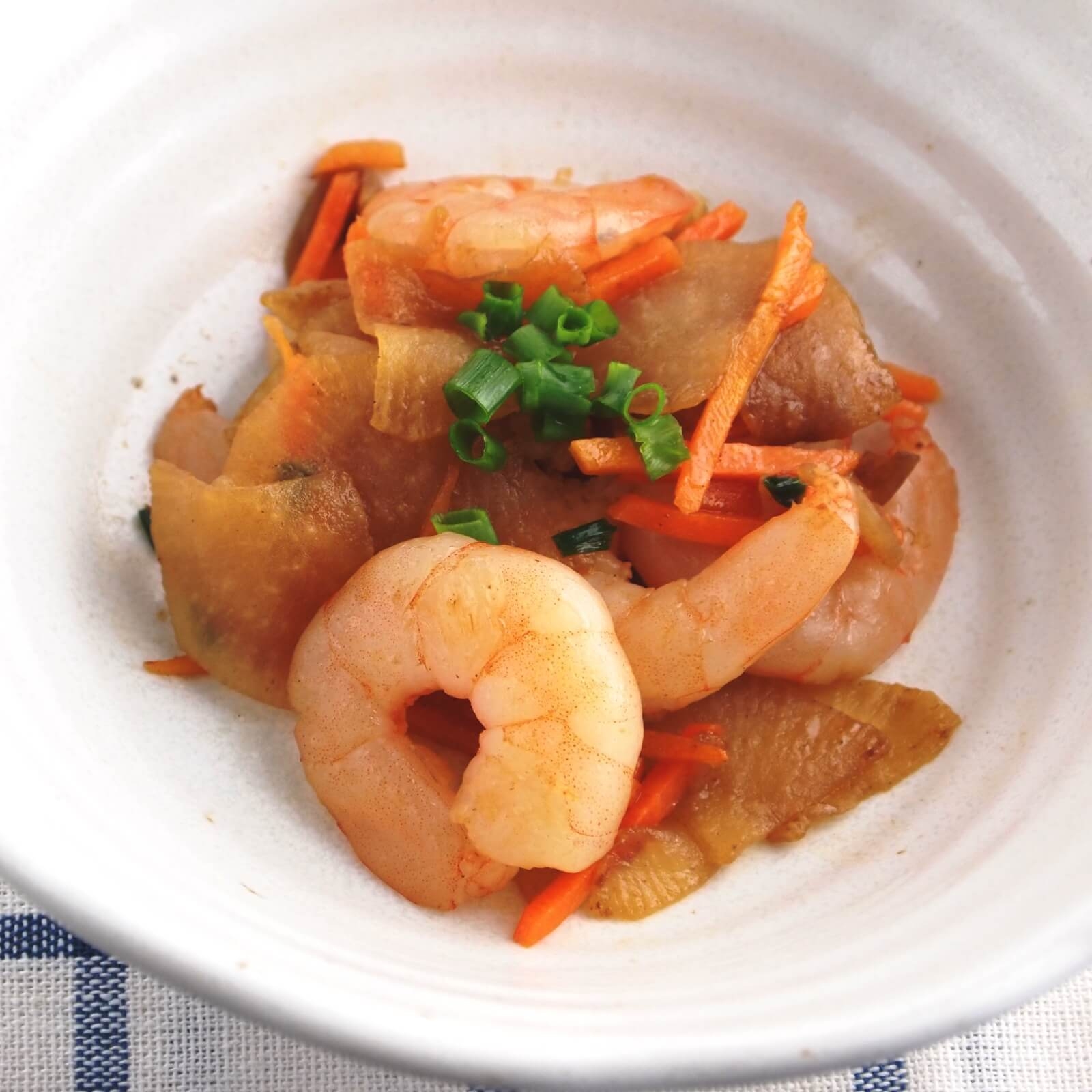 だいこんとにんじんのエビ炒め だいこんとにんじんのエビ炒め