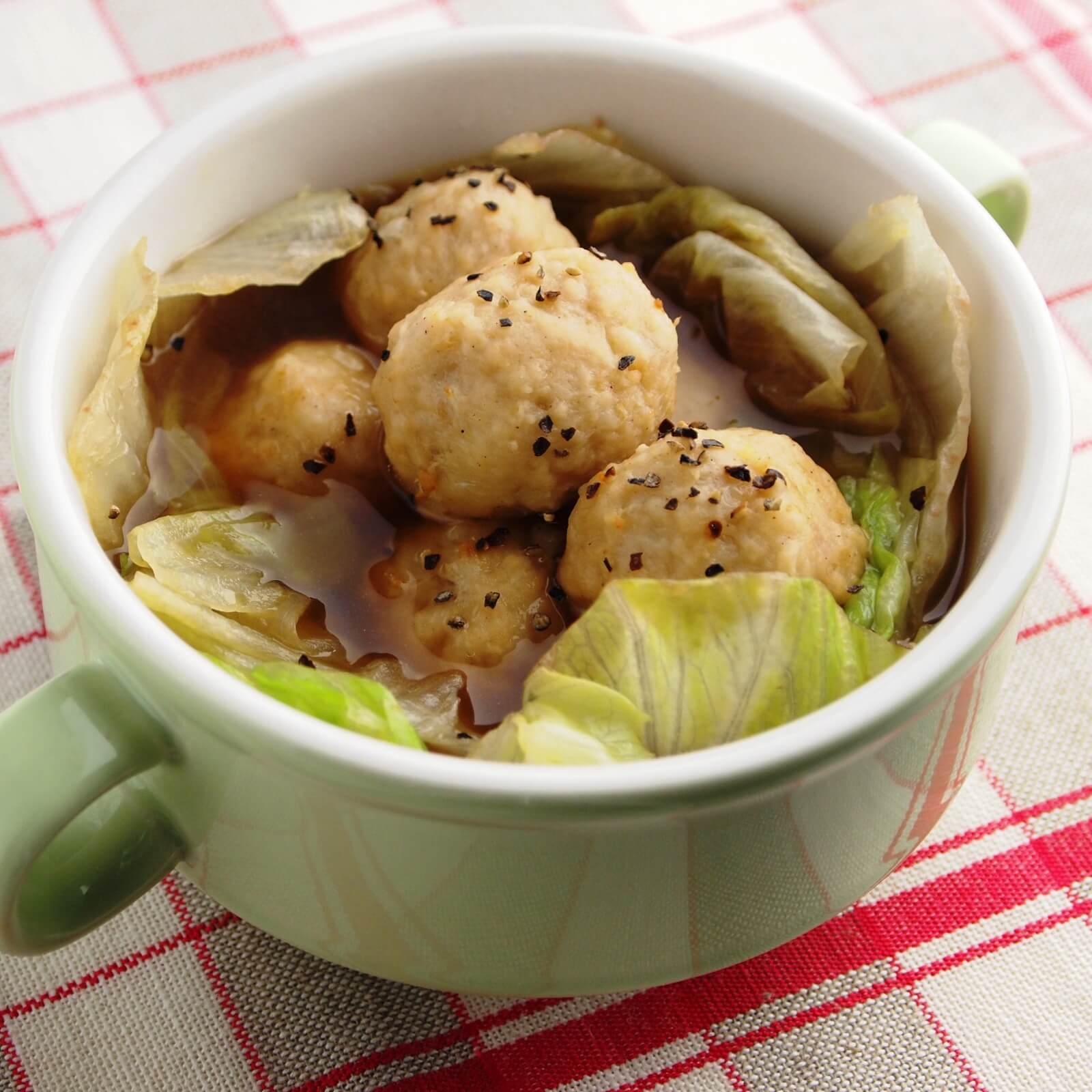 レタスと鶏ごぼうだんごの中華スープ仕立て レタスと鶏ごぼうだんごの中華スープ仕立て