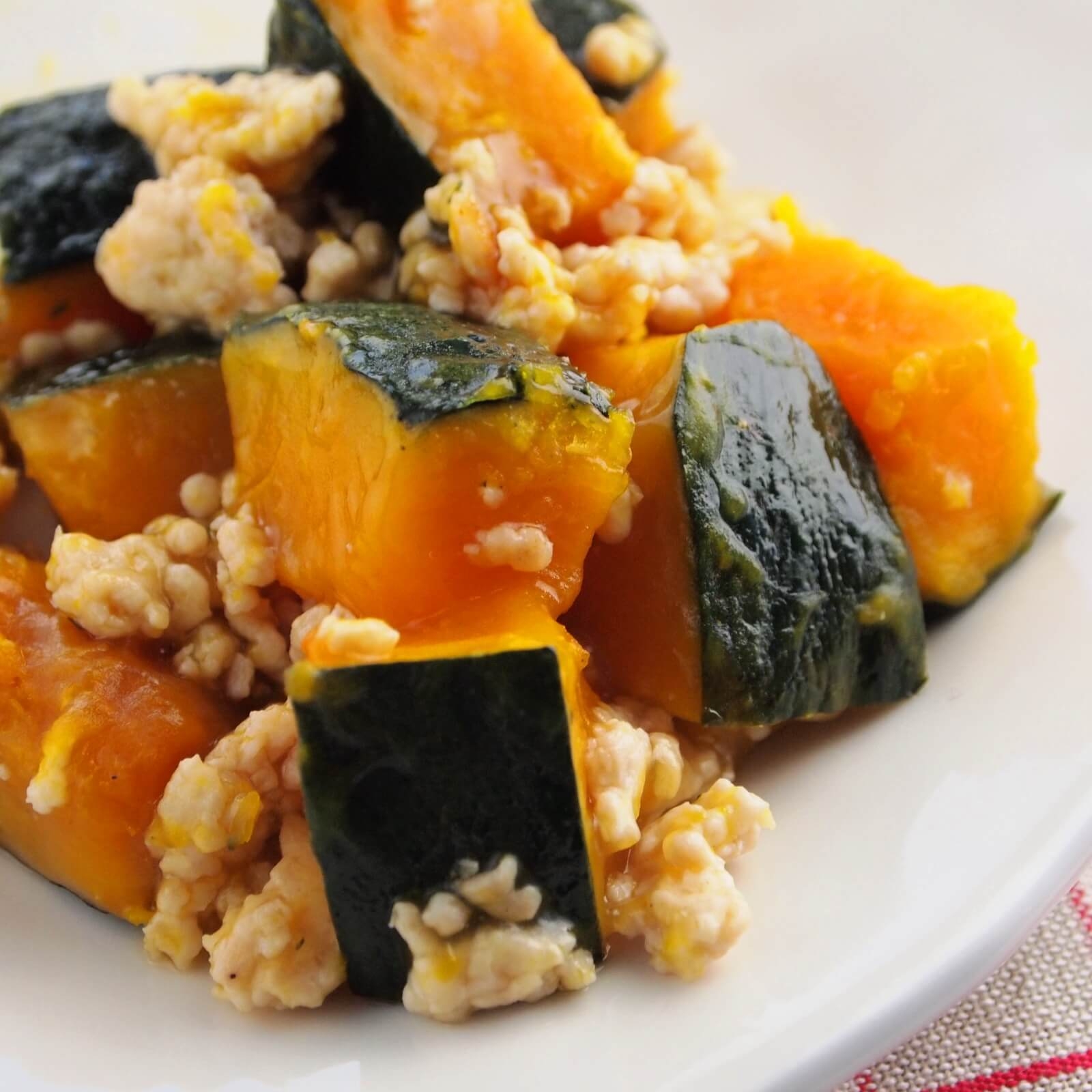 かぼちゃのそぼろ塩煮炒め かぼちゃのそぼろ塩煮炒め