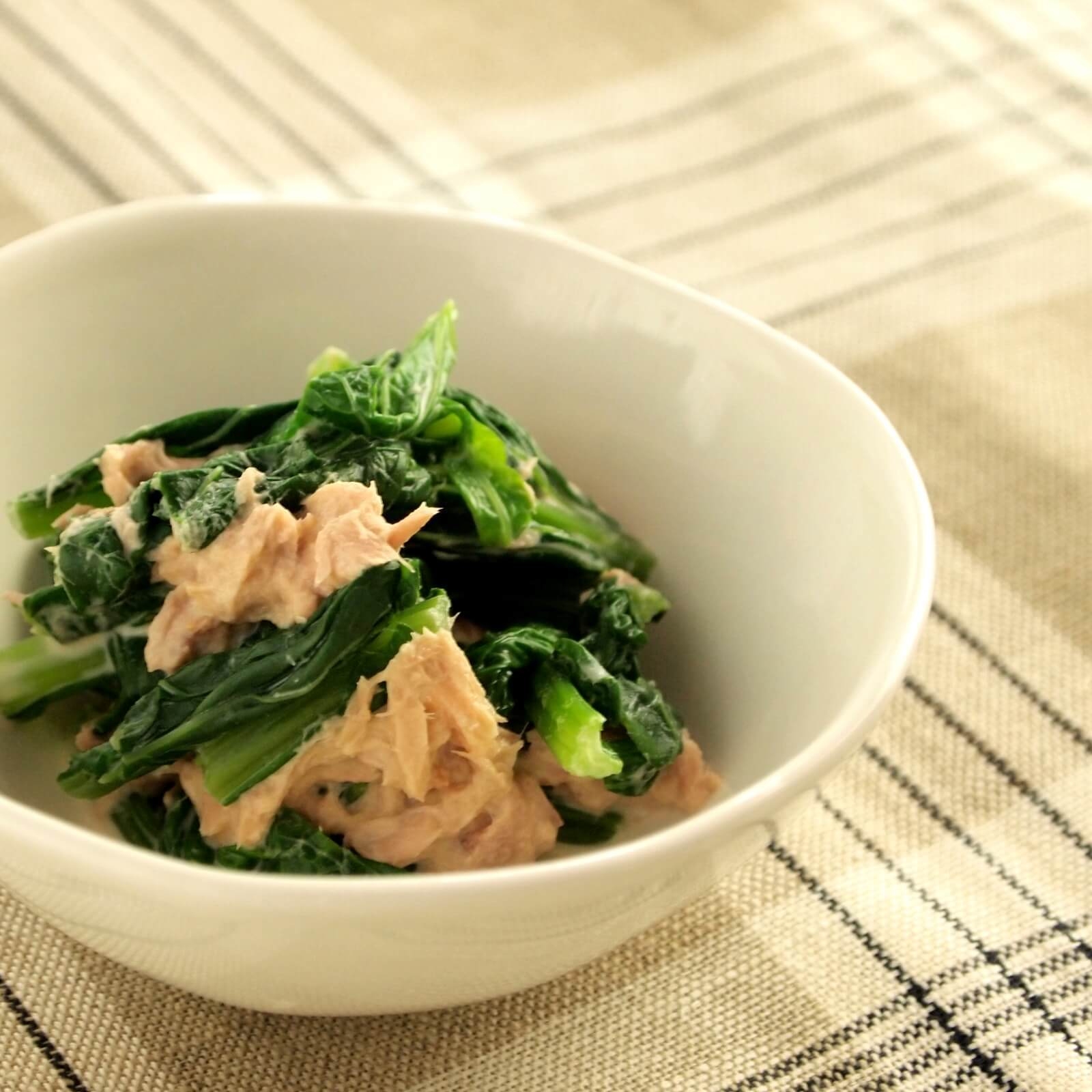 こまつなとツナのわさびマヨネーズ和え こまつなとツナのわさびマヨネーズ和え