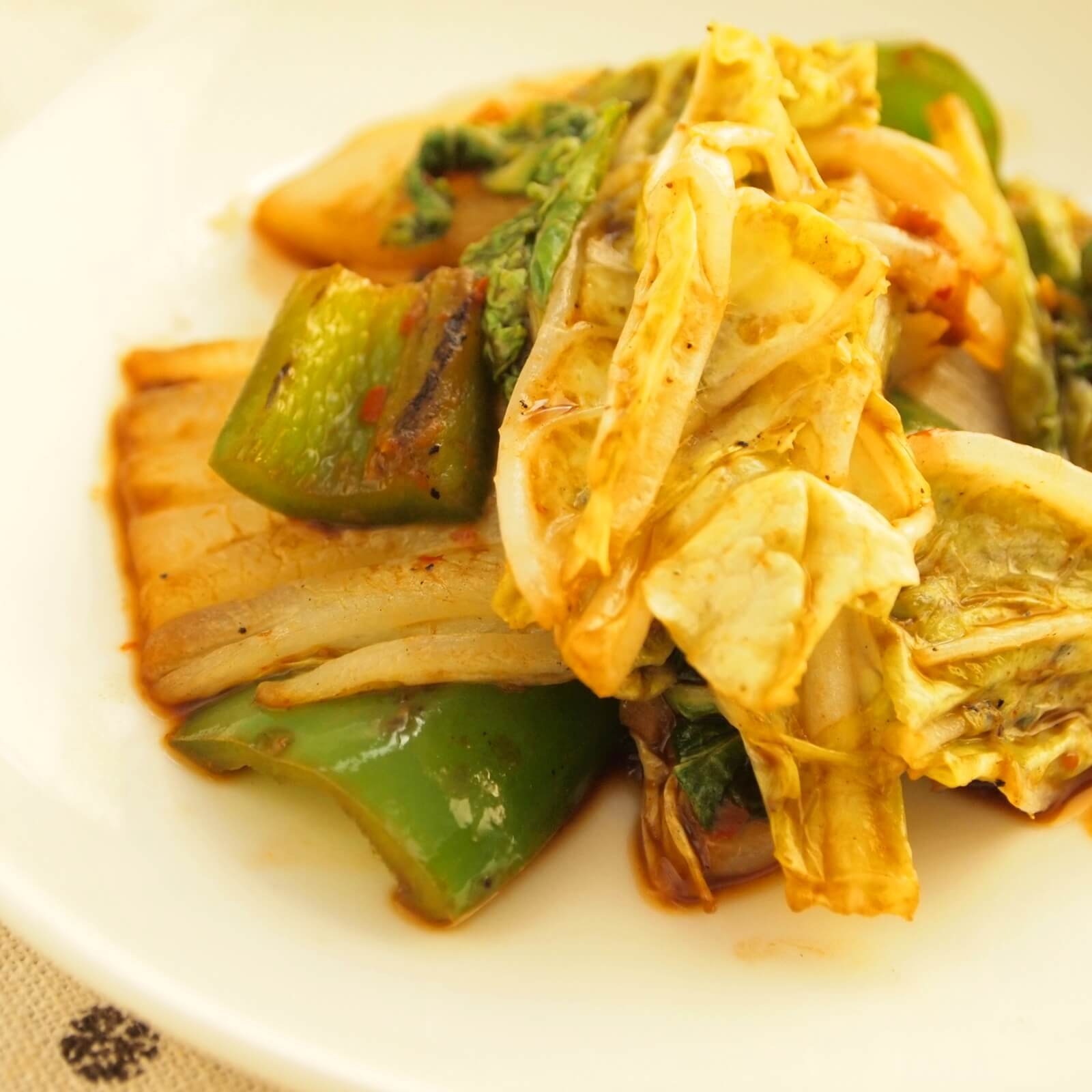 ピーマンとはくさいの甘みそ炒め ピーマンとはくさいの甘みそ炒め