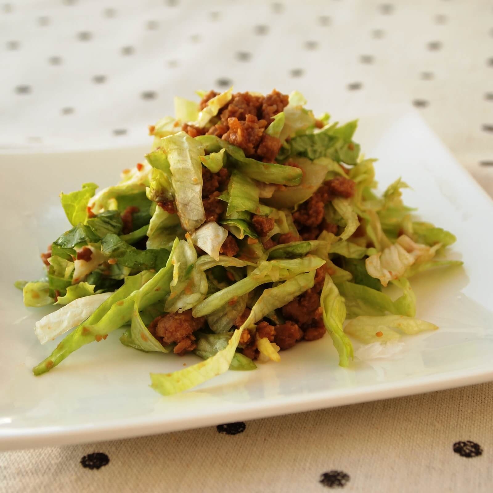 レタスと肉みそのサラダ和え レタスと肉みそのサラダ和え